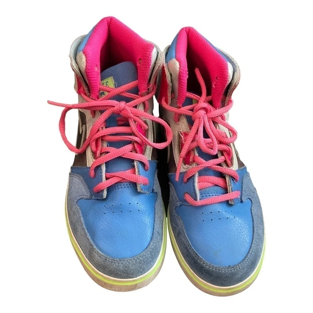 Nike Ruckus 2 High Grey Blue Fuchsia Skate Shoes 3Y